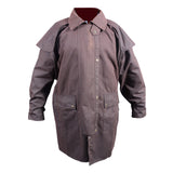 HILASON Outerwear Short Length Lightweight Waterproof Oilskin Duster Coat Rain Jacket Brown