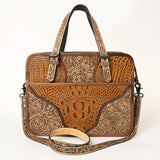 American Darling ADBG1183 Hand Tooled Crocodile Embossed Genuine Leather Women Bag Western Handbag Purse