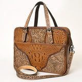 American Darling ADBG1183 Hand Tooled Crocodile Embossed Genuine Leather Women Bag Western Handbag Purse