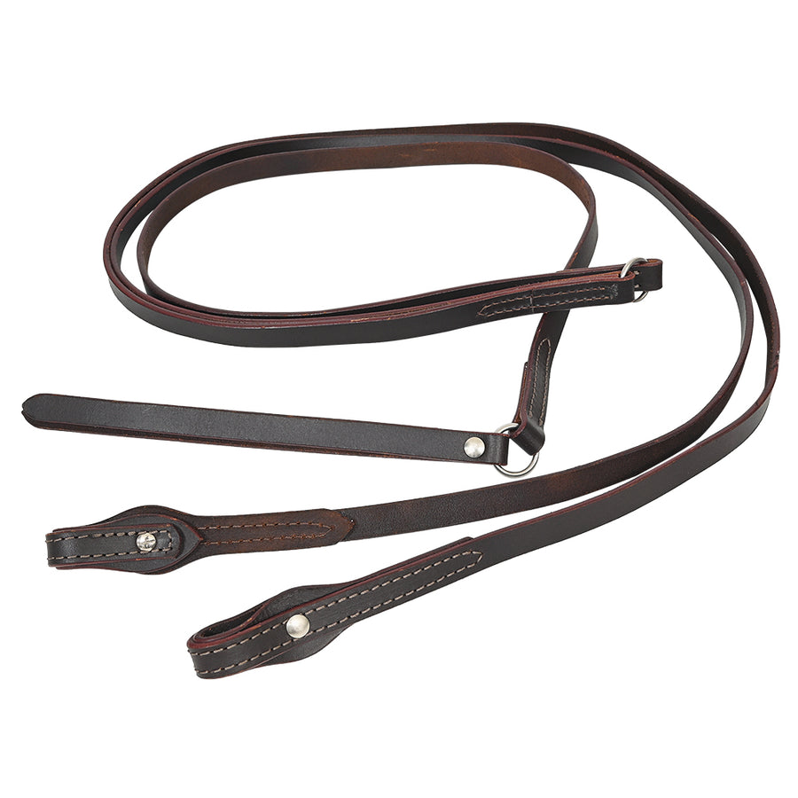 84 In HILASON Western Horse Barrel Flat Reins Genuine Leather Brown - Uhorse