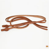 94 In HILASON Western Horse Barrel Flat Split Reins Genuine Leather Brown