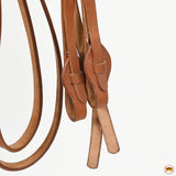 94 In HILASON Western Horse Barrel Flat Split Reins Genuine Leather Brown