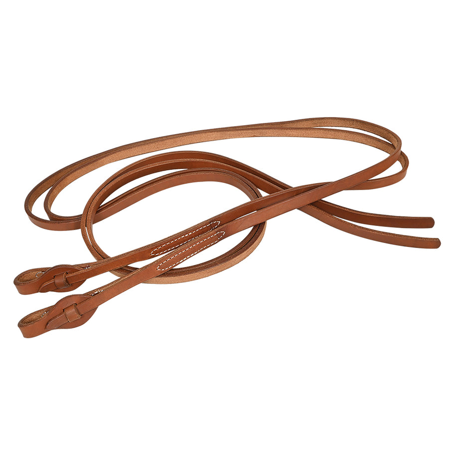 94 In HILASON Western Horse Barrel Flat Split Reins Genuine Leather Brown - Uhorse