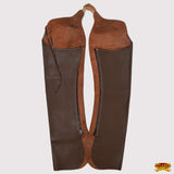 HILASON Western Pro Rodeo Bull Riding Genuine Leather Chaps Dark Brown