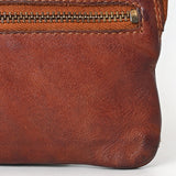 Spaghetti Western Swc436Cg Coin Purse Vintage Handmade Drum Dyed Genuine European Cowhide Leather Women Bag Western Handbag Purse