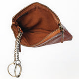 Spaghetti Western Swc436Cg Coin Purse Vintage Handmade Drum Dyed Genuine European Cowhide Leather Women Bag Western Handbag Purse