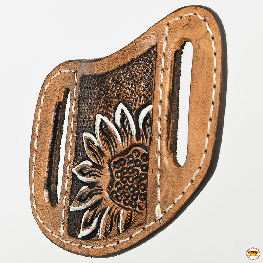 Hilason Leather Angled Knife Scabbard Sheath Cover Floral Tooled