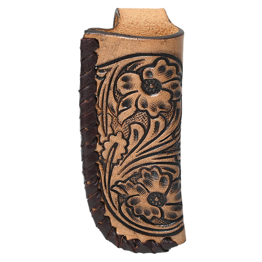 Medium Hilason Western Floral Stylish Design Geniune Leather Knife Holder - Uhorse