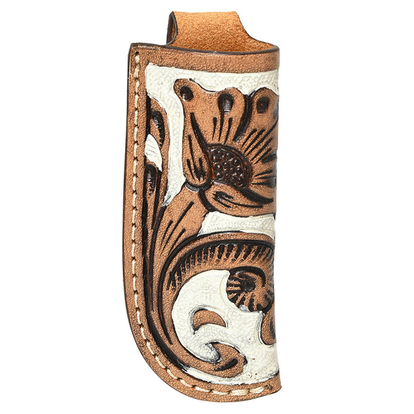 Med-Lrg Hilason Western Floral Stylish Design Geniune Leather Knife Holder - Uhorse