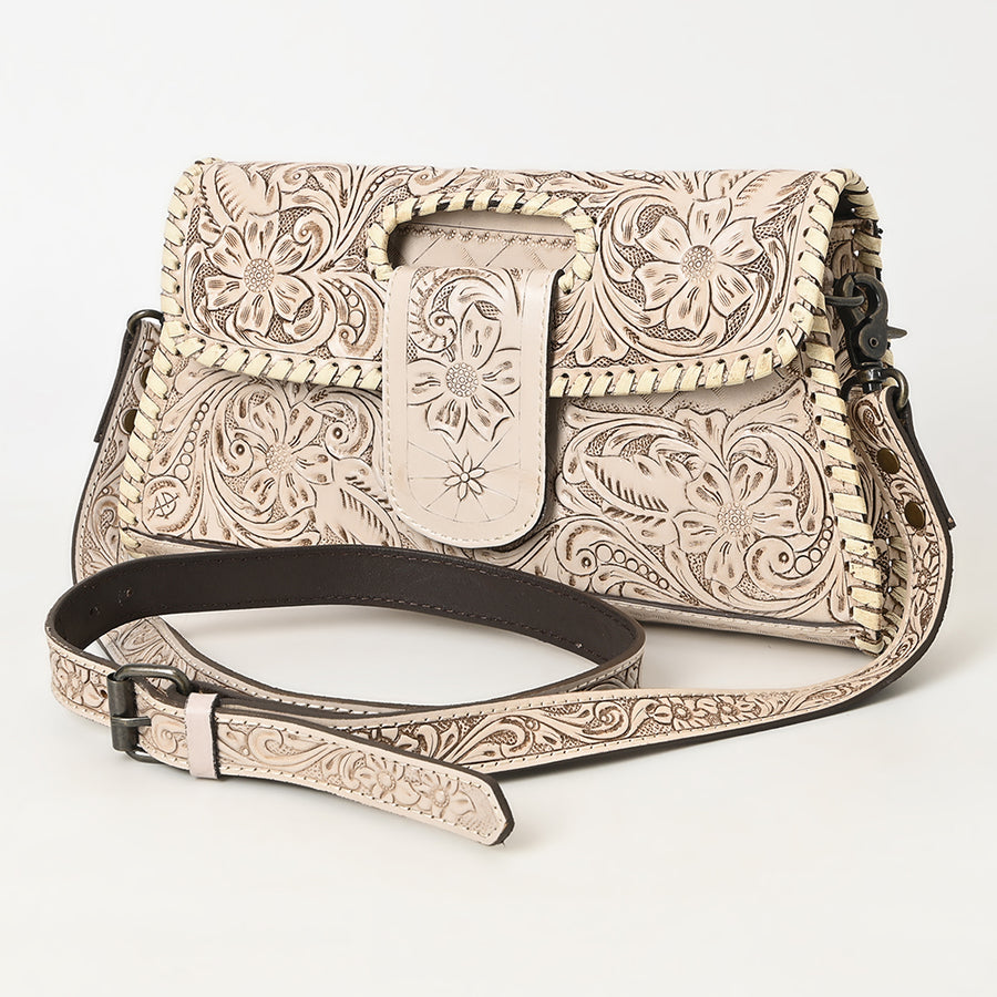 American Darling Hand Tooled Floral Leather Wallet Bag Clutch and Crossbody Handbag - Uhorse
