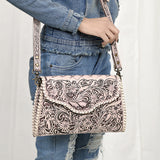 American Darling ADBG1137A Clutch Hand Tooled Genuine Leather women bag western handbag purse