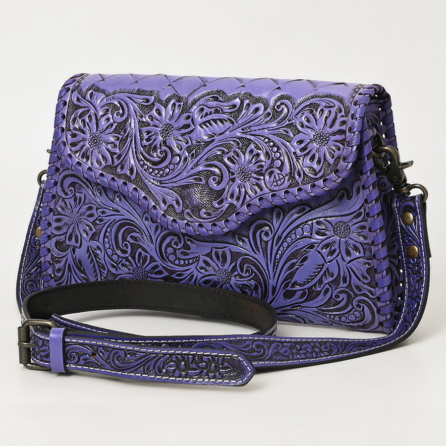 American Darling Hand Tooled Floral Leather Clutch and Crossbody Purse - Uhorse