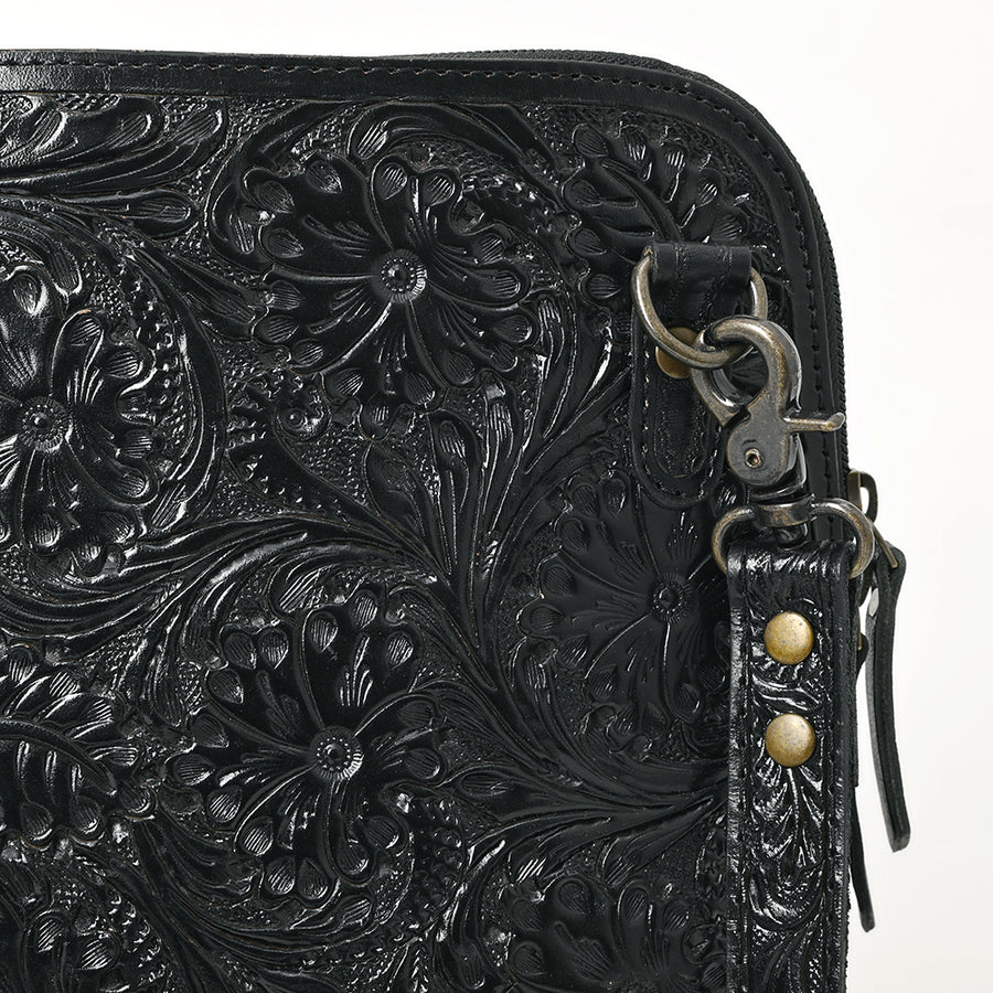 American Darling Western Crossbody Bag for Women Hand Tooled Floral Leather Purse with Adjustable Strap