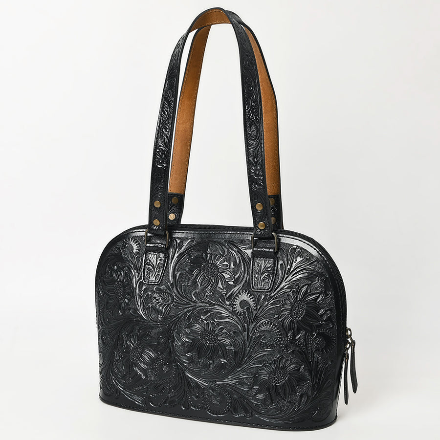 American Darling Hand Tooled Floral Leather Tote Bag Western Purse - Uhorse