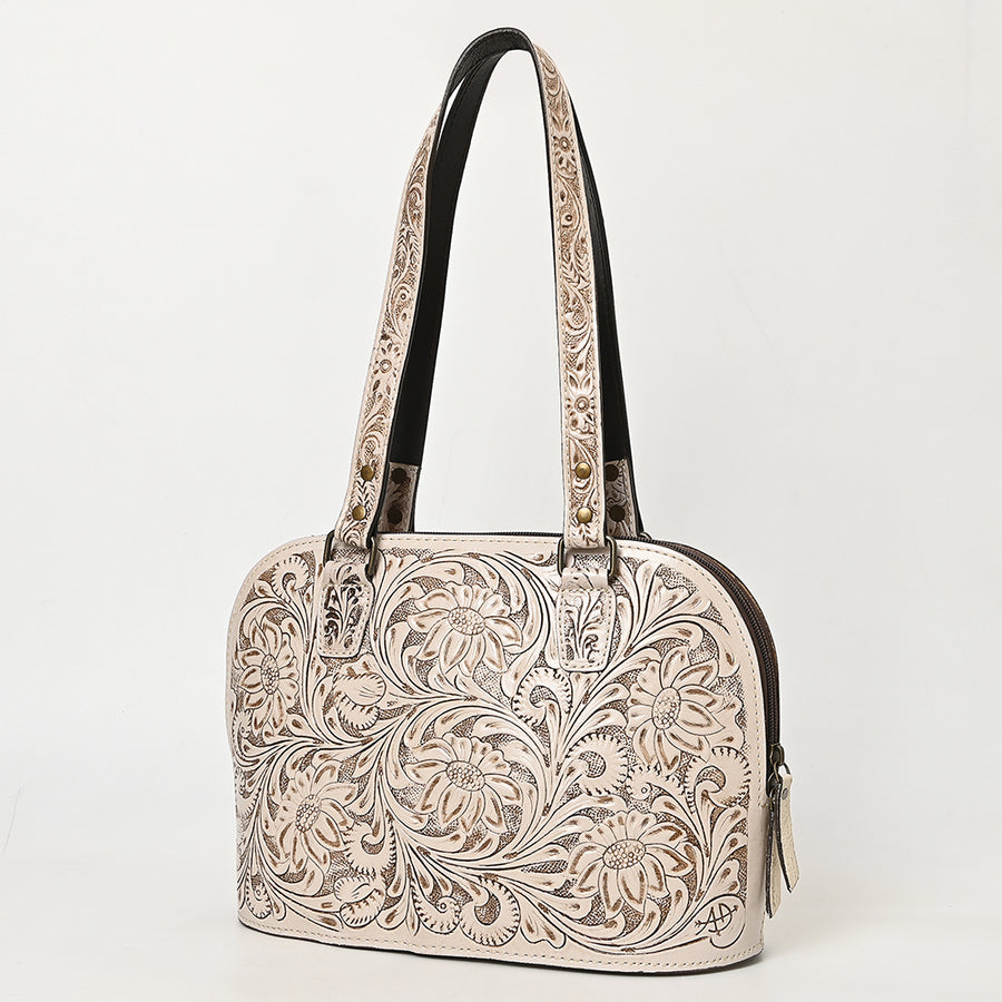 American Darling Hand Tooled Floral Leather Tote Bag Western Purse - Uhorse