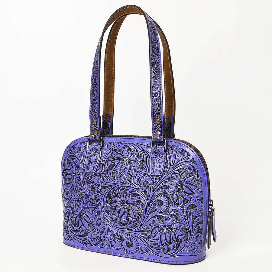 American Darling Hand Tooled Floral Leather Tote Bag Western Purse - Uhorse