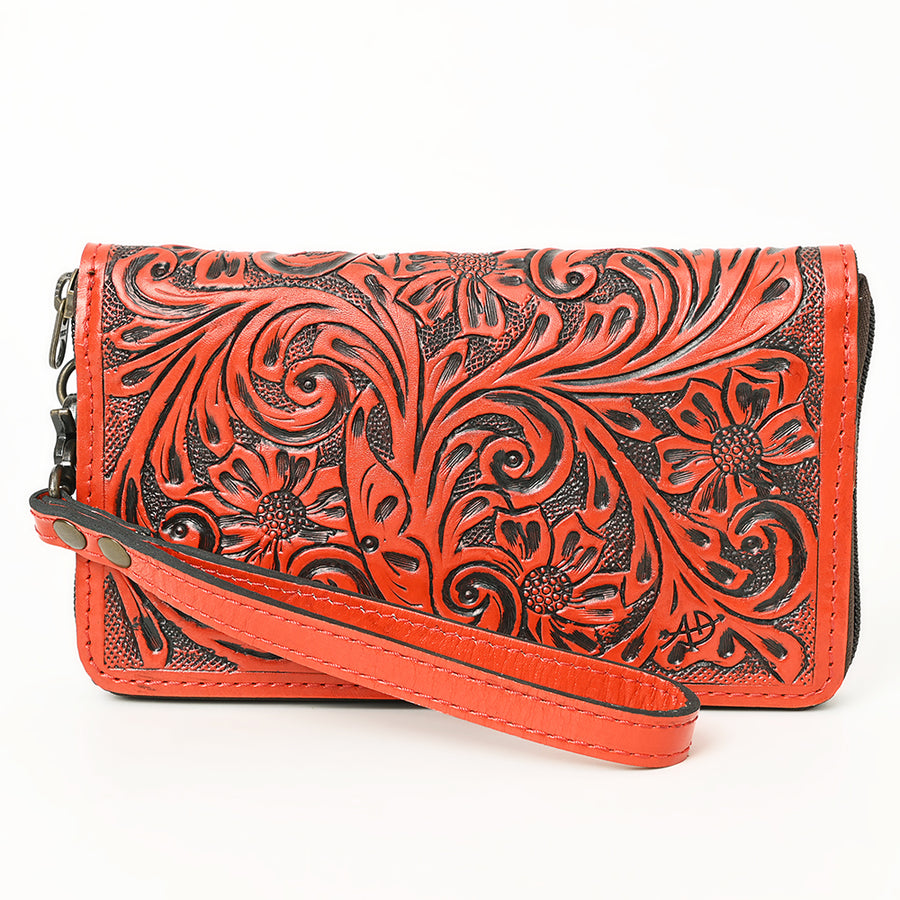 American Darling Clutch Hand Tooled Genuine Leather Western Women Bag Handbag Purse Tan | Purses for Cute