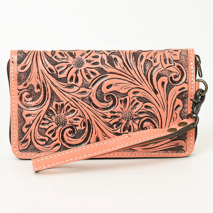 American Darling Clutch Hand Tooled Genuine Leather Western Women Bag Handbag Purse Tan | Purses for Cute
