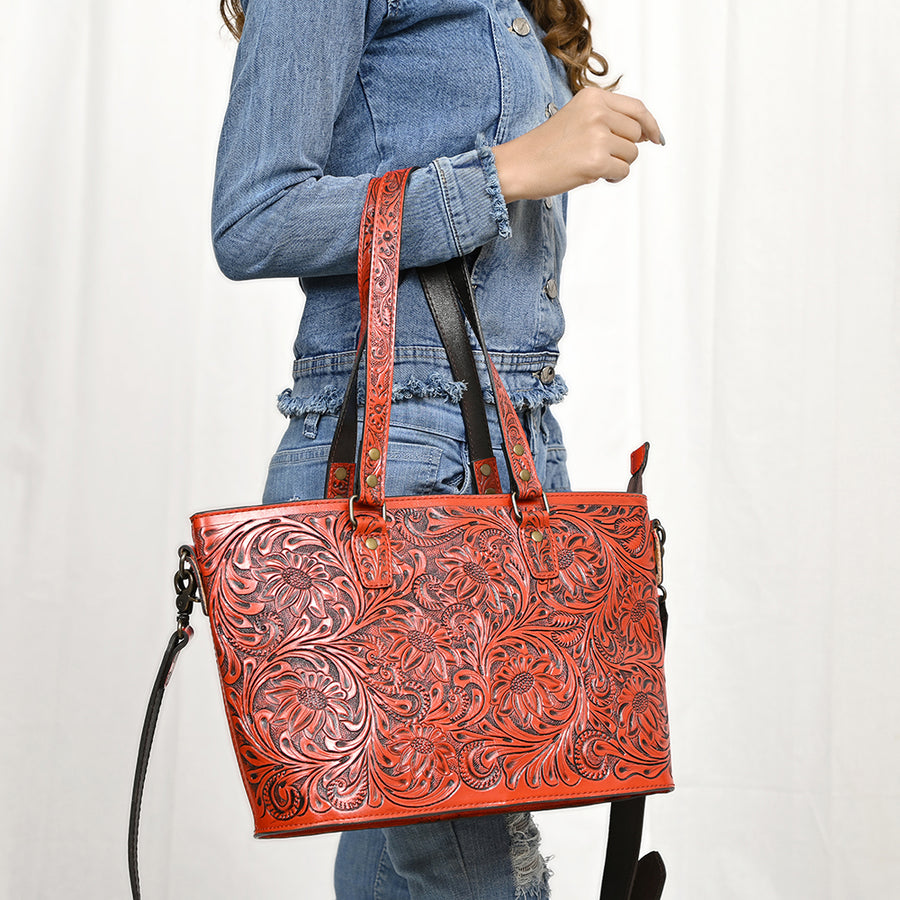 American Darling Tote Hand Tooled Genuine Leather Western Women Bag Handbag Purse | Travel Bags College Casual