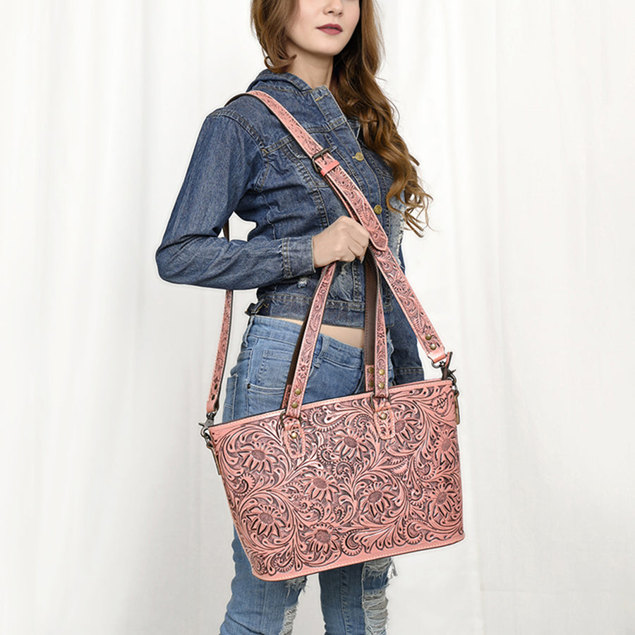 American Darling Tote Hand Tooled Genuine Leather Western Women Bag Handbag Purse | Travel Bags College Casual