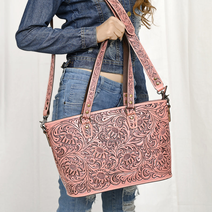 American Darling Tote Hand Tooled Genuine Leather Western Women Bag Handbag Purse | Travel Bags College Casual