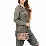 American Darling Clutch Hand Tooled Genuine Leather Women Bag Western Handbag Purse