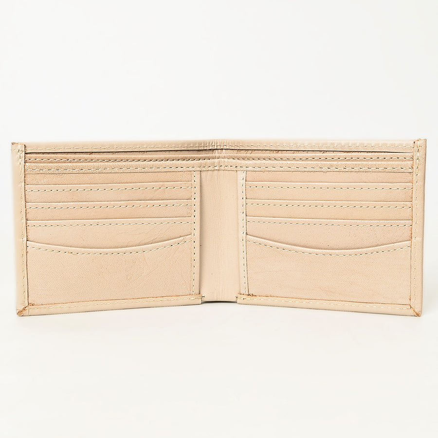 American Darling Western Bifold Wallet Handcrafted from Tooled Genuine Leather | Floral Carved Design with Multiple Card Slots