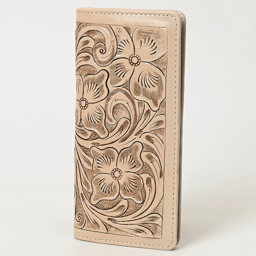 American Darling Hand-Tooled Genuine Leather Western Wallet Handbag - Floral Carved Women's Wallet - Uhorse