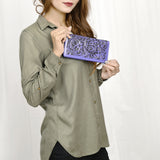 American Darling Wallet Hand Tooled Genuine Leather Women Bag Western Handbag Purse