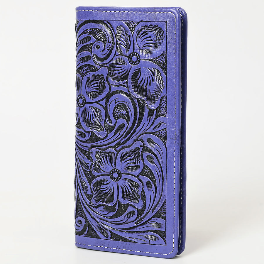American Darling Hand-Tooled Genuine Leather Western Wallet Handbag - Floral Carved Women's Wallet - Uhorse