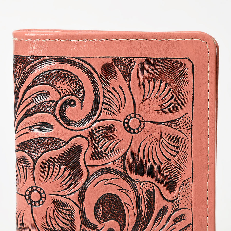 American Darling Hand-Tooled Genuine Leather Wallet Handbag – Floral Carved Western Women’s Wallet with Card Slots & Bill Compartments