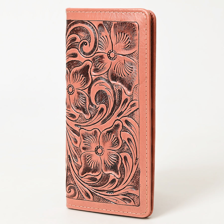 American Darling Hand-Tooled Genuine Leather Western Wallet Handbag - Floral Carved Women's Wallet - Uhorse