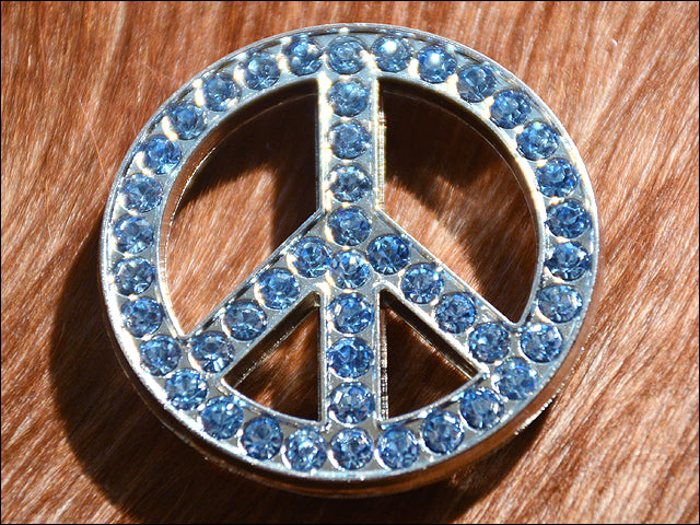 HILASON Western Screw Back Concho Sapphire Peace Crystals Bling Light Color | Bridle Conchos Slotted