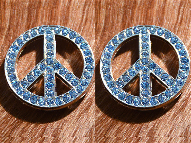 HILASON Western Screw Back Concho Sapphire Peace Crystals Bling Light Color | Bridle Conchos Slotted