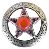 Set Of 2 Western Screw Back Concho Star Fuchsia Crystal Bling Cowgirl - Uhorse