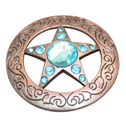 HILASON Western Screw Back Concho Texas Star Crystal Horse Saddle Turquoise Color | Bridle Conchos Slotted