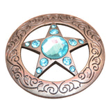 Set Of 8 Western Screw Back Concho Texas Star Crystal Horse Saddle Belt - Uhorse