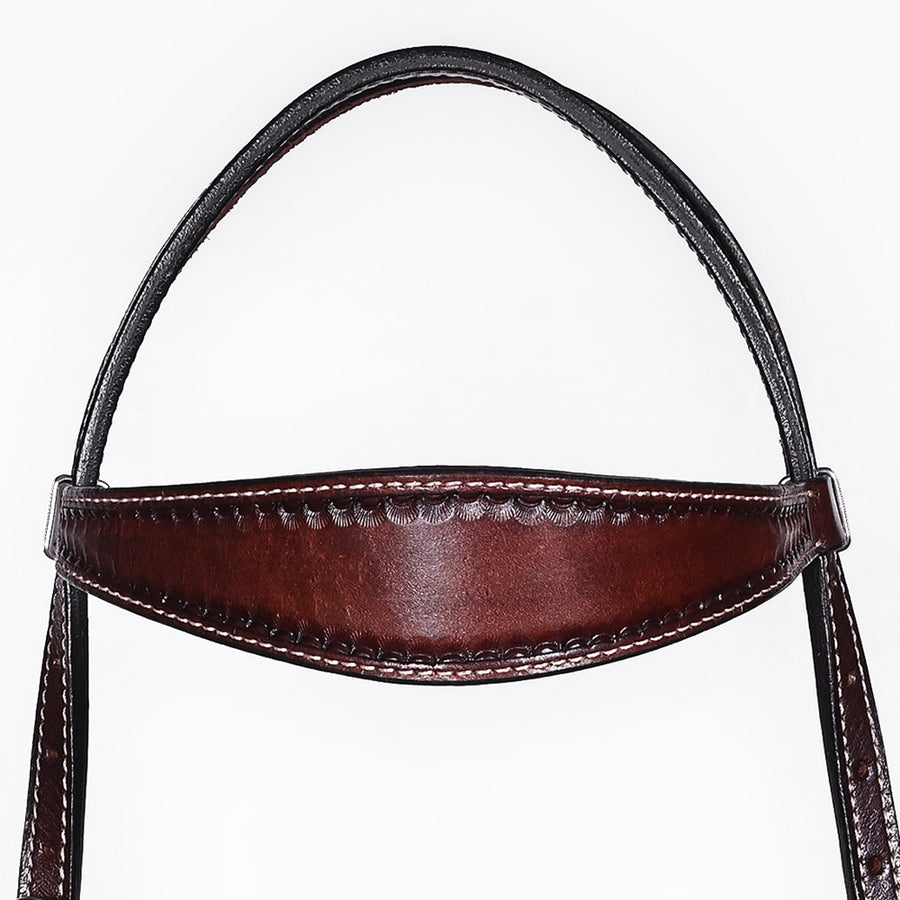 Bar H Equine Western Genuine Leather Horse Tack Set Dark Brown