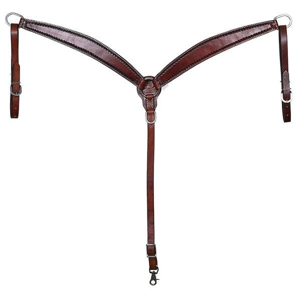 Bar H Equine Western Leather Headstall and Breast Collar Dark Brown - Bar H Equine