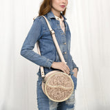 American Darling Canteen Hand Tooled Genuine Leather Women Bag Western Handbag Purse