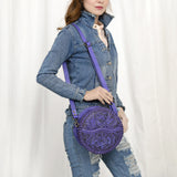 American Darling Canteen Hand Tooled Genuine Leather Women Bag Western Handbag Purse