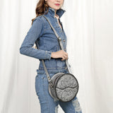 American Darling Canteen Hand Tooled Genuine Leather Women Bag Western Handbag Purse