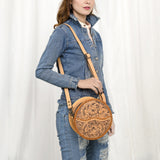 American Darling Canteen Hand Tooled Genuine Leather Women Bag Western Handbag Purse