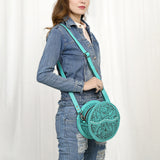 American Darling Canteen Hand Tooled Genuine Leather Women Bag Western Handbag Purse