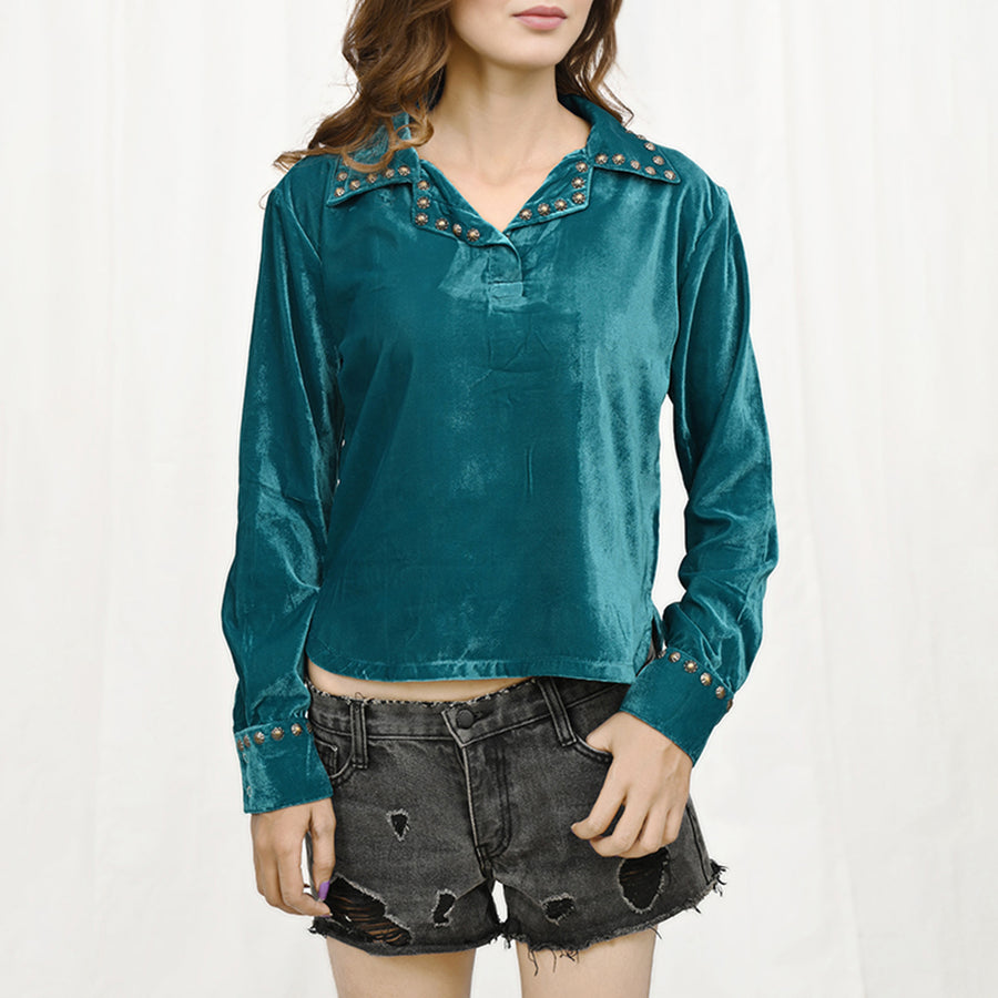 American Darling ADDR004 Velvet Women Shirt Dress Tunic Ladies Girl by Hilason – Cowboy and equestrian accessories