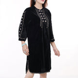 American Darling ADDR006 100% Cotton Denim Women Shirt Jacket Dress Ladies Girl Top Black