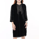 American Darling ADDR006 100% Cotton Denim Women Shirt Jacket Dress Ladies Girl Top Black