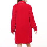 American Darling ADDR007 100% Cotton Denim Women Shirt Jacket Dress Ladies Girl Top Red