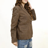 American Darling Genuine Vintage Leather Women Shirt Blazer Jacket Dress Ladies Girl