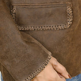 American Darling Genuine Vintage Leather Women Shirt Blazer Jacket Dress Ladies Girl